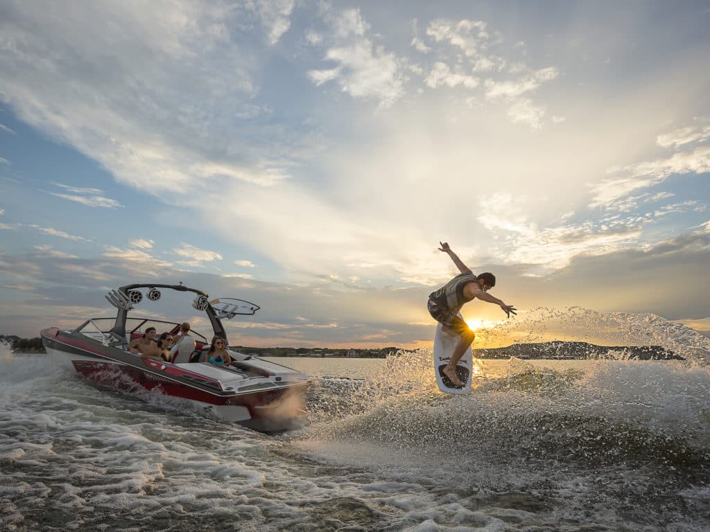 wakesurfing