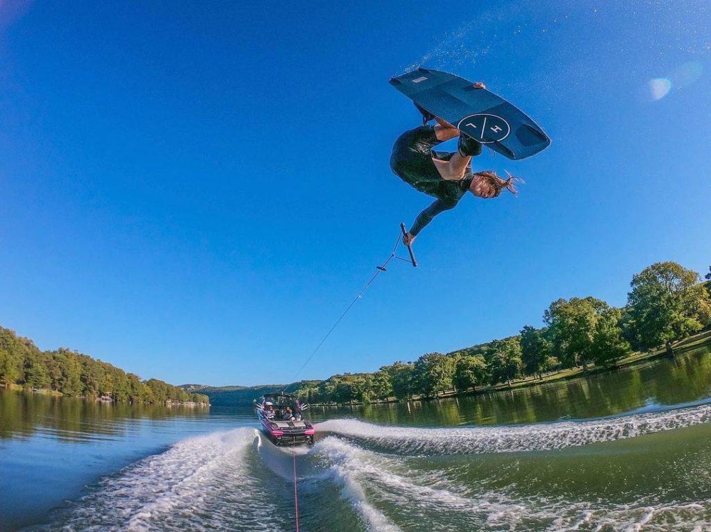 JB O'Neill going big behind the boat