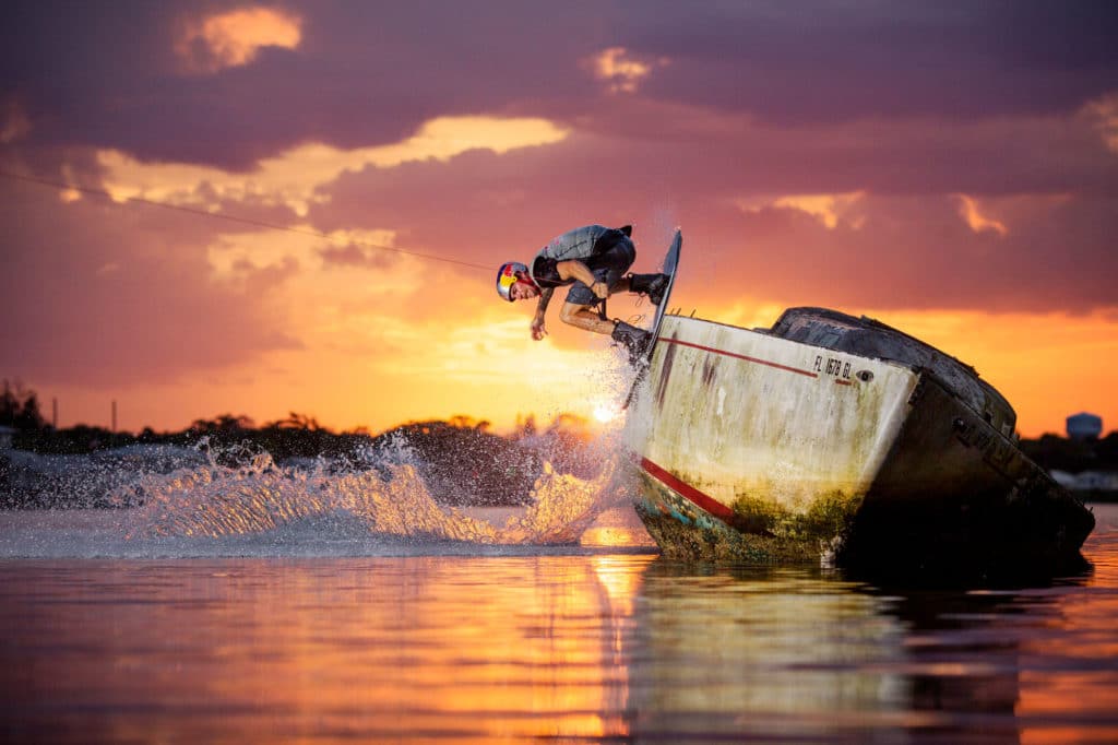 Massi Piffaretti riding at sunset