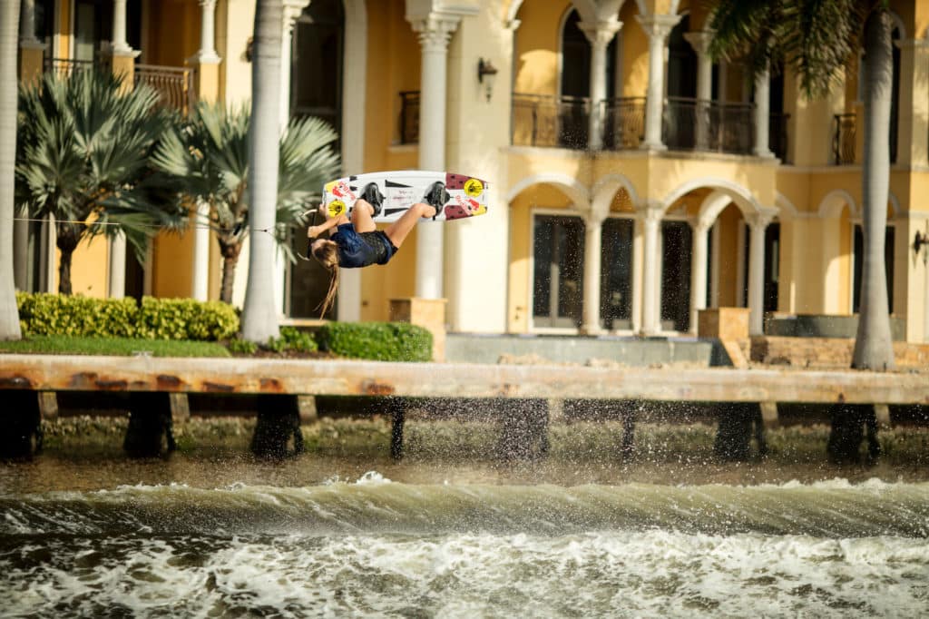 Meagan Ethell wakeboarding in Fort Lauderdale