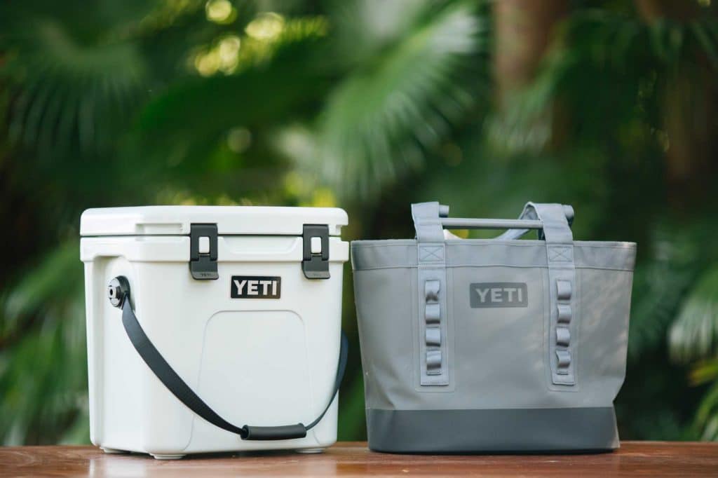 Yeti Roadie cooler and Camino bag