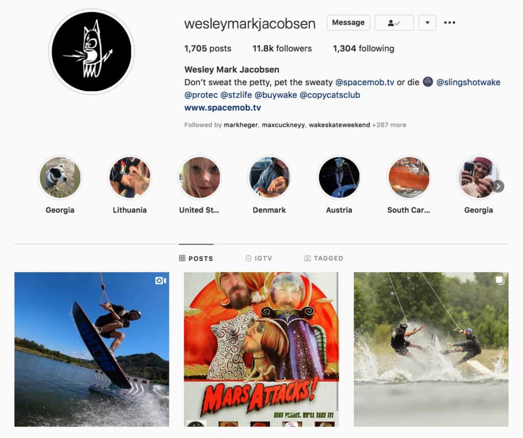 Wes Jacobsen Instagram account
