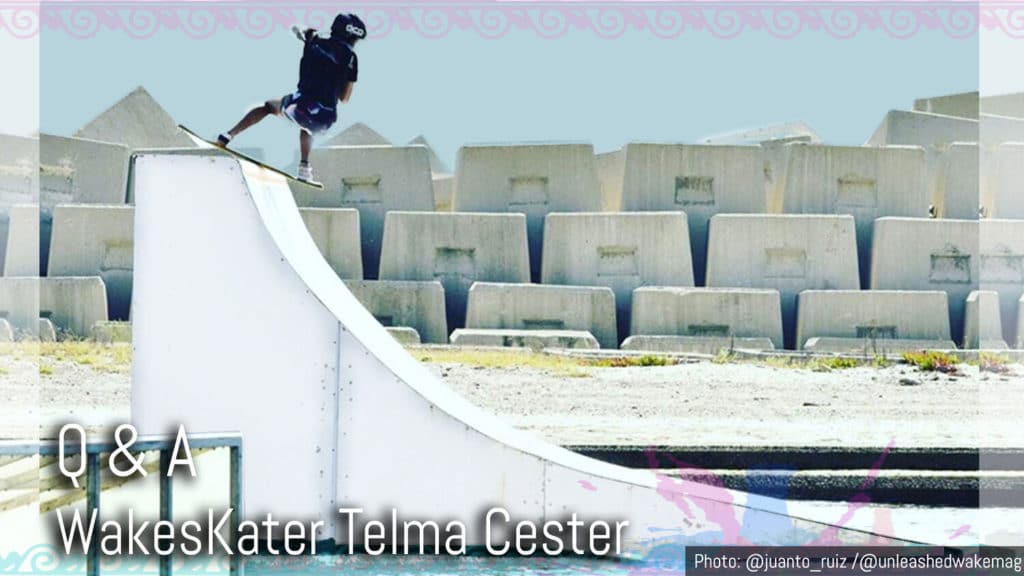 Telma Cester on the quarter pipe