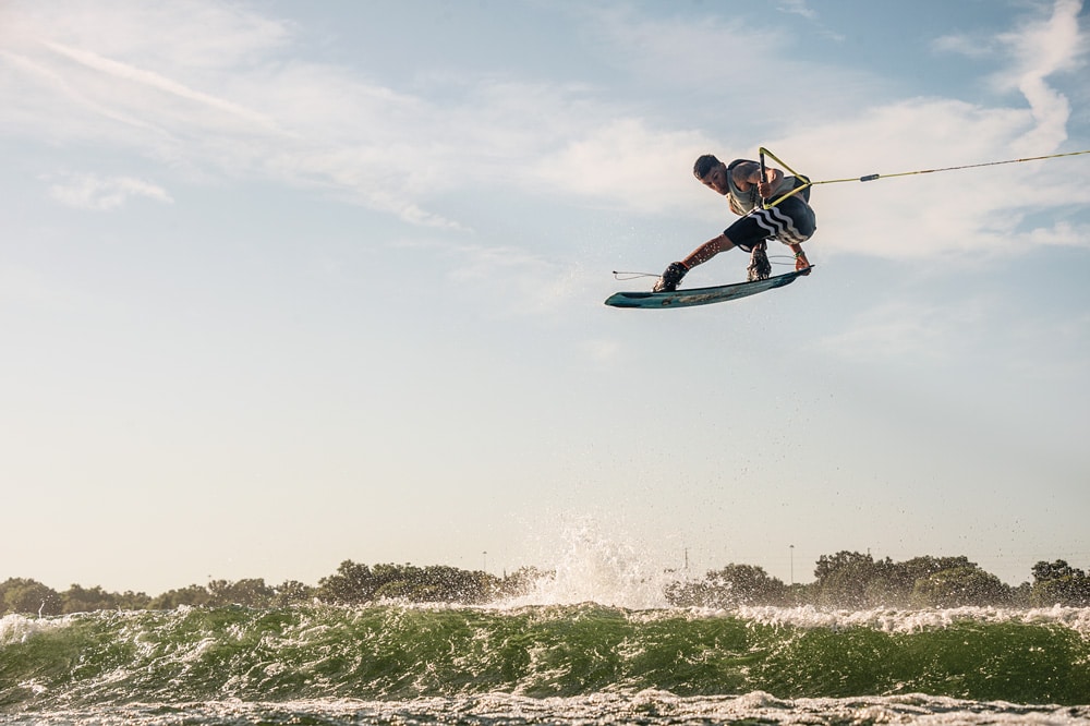 Jacob Valdez wakeboarding