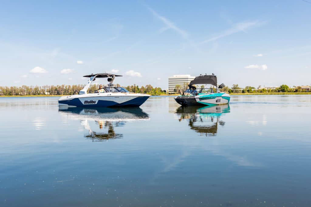 Malibu boats on the lake