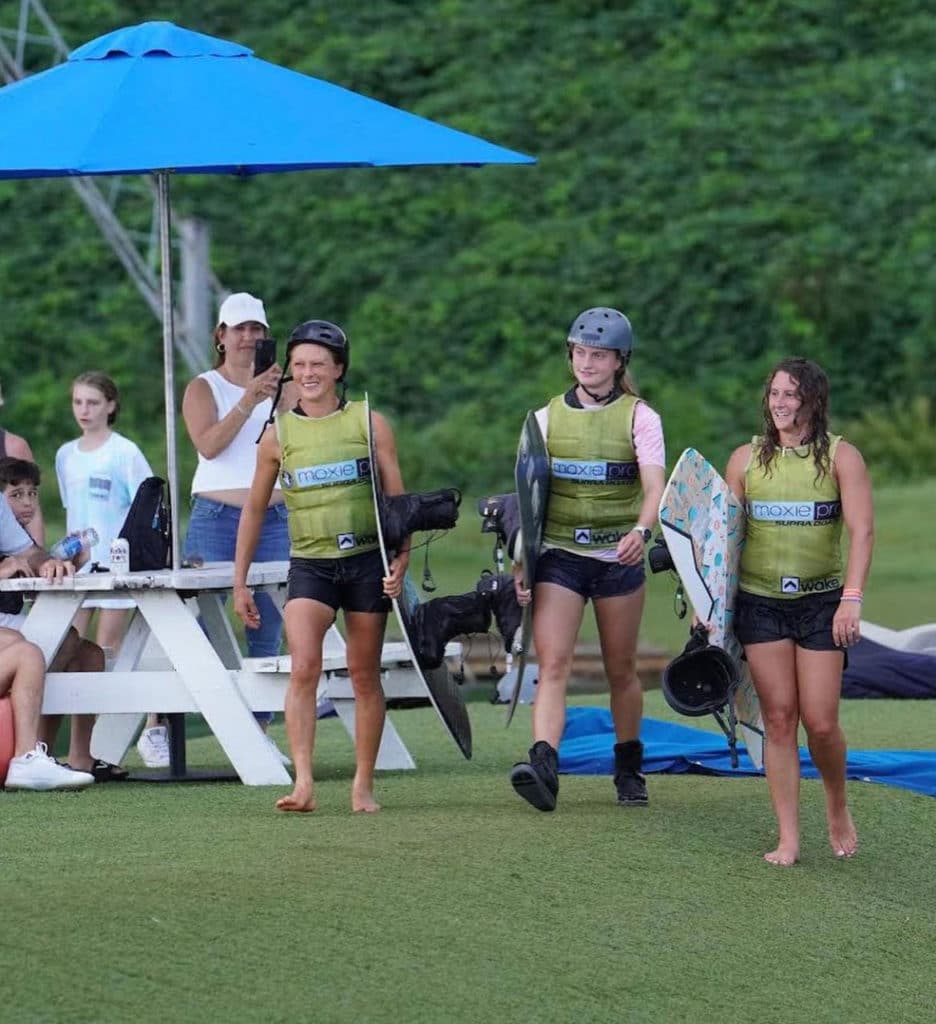 The top three female riders at the Moxie Pro