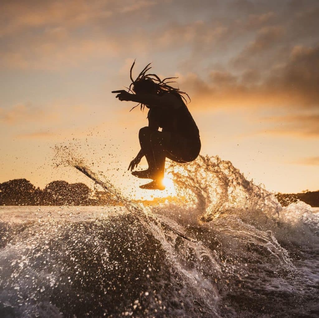 Austin Keen riding at sunset