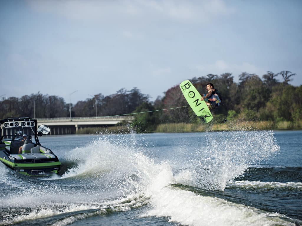 Tony Carroll wakeboarding