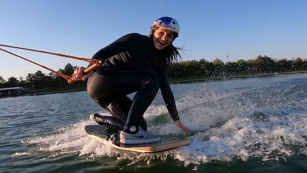 Zuzana having fun on the water