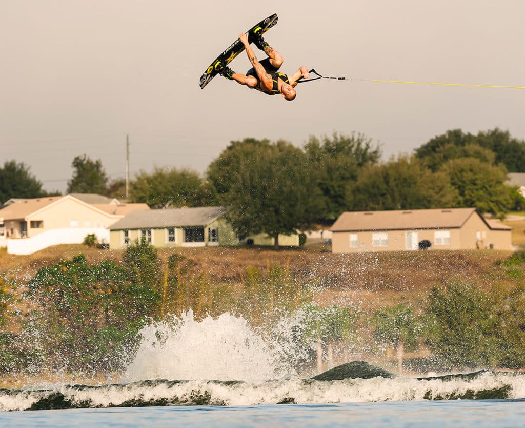 Rusty Malinoski wakeboarding