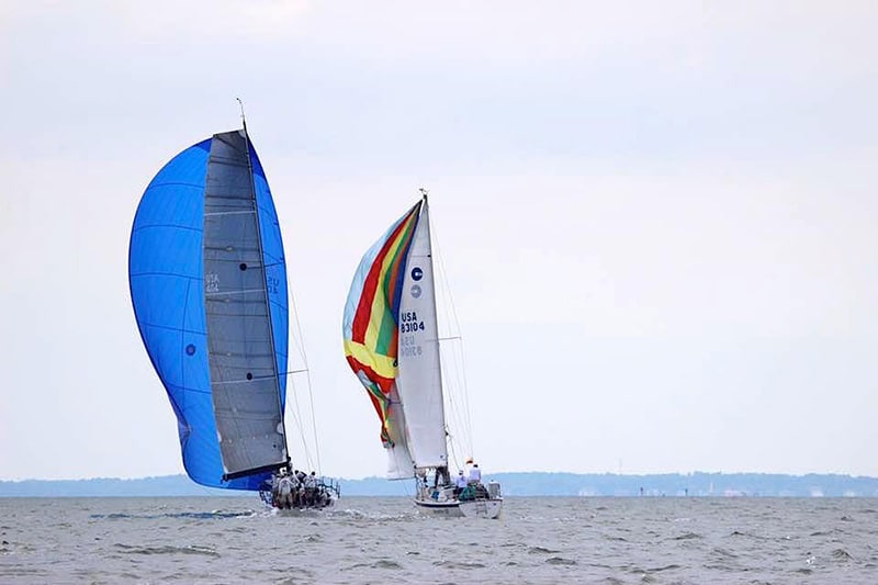 Meridian X flying her A2 spinnaker in a moderate breeze.