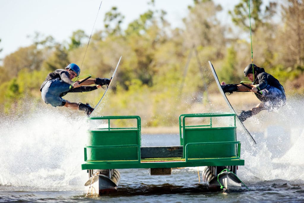 Brandon and Josh Harris hitting the pontoon