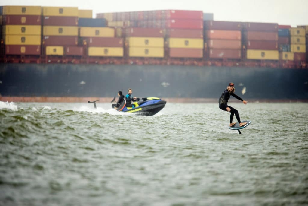 Bryan Grubb foiling Texas tankers