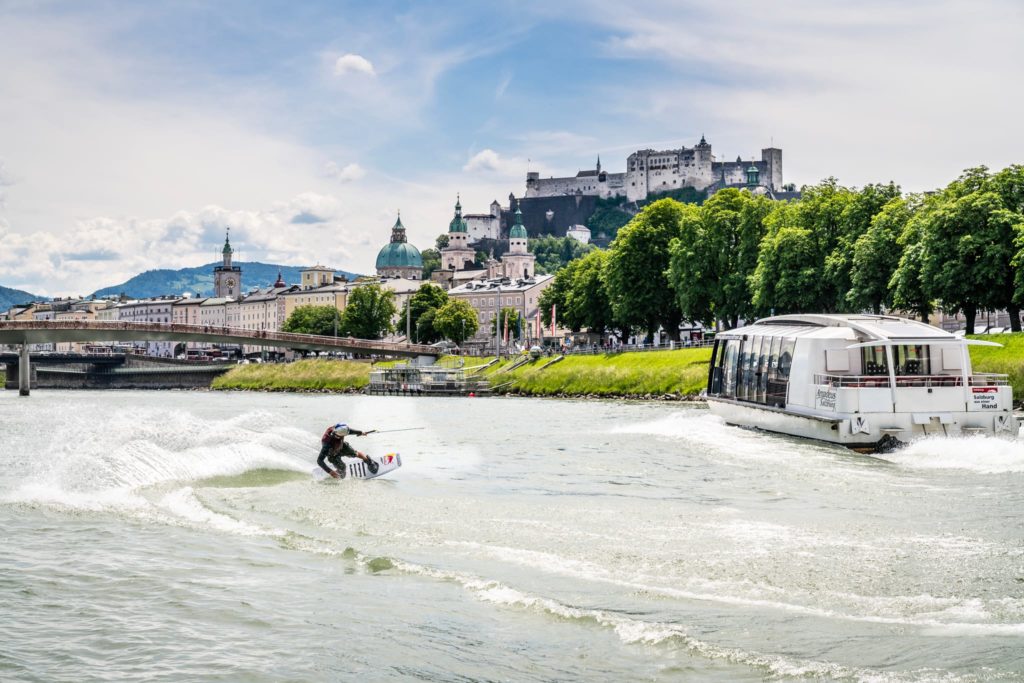 Dom Hernler wakeboarding Salzburg, Austria.