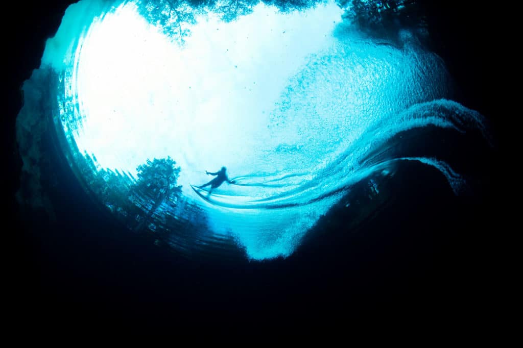 Looking up from below