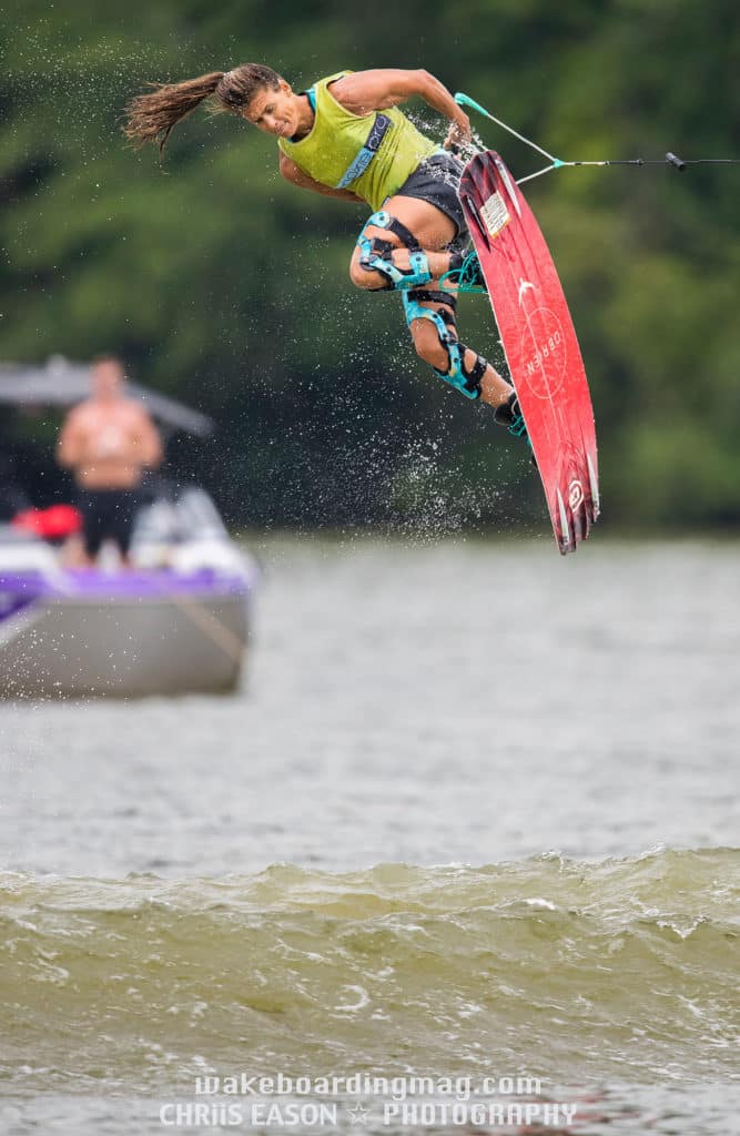 Tarah Mikacich getting vertical during her ride