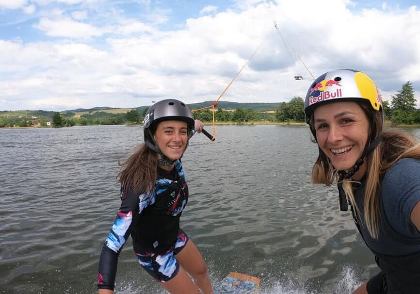 Zuzana and Telma riding together