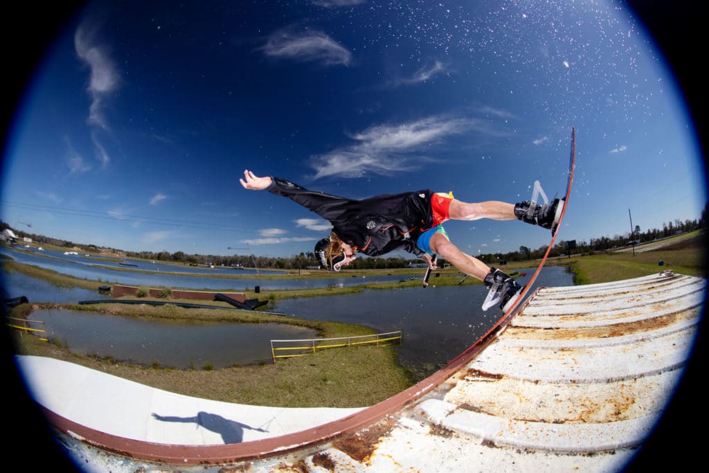 Crosse Bearden hitting the edge of a container