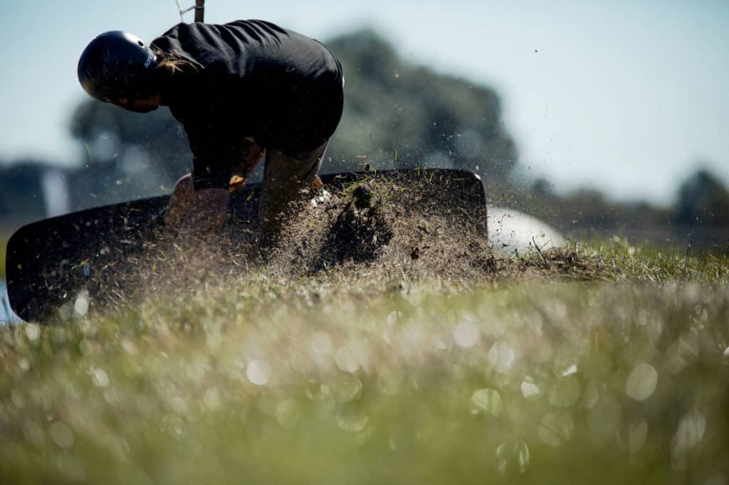 Dary Znebel trimming the grass