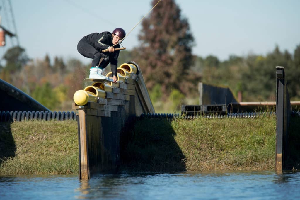 Sina Fuchs on the rail