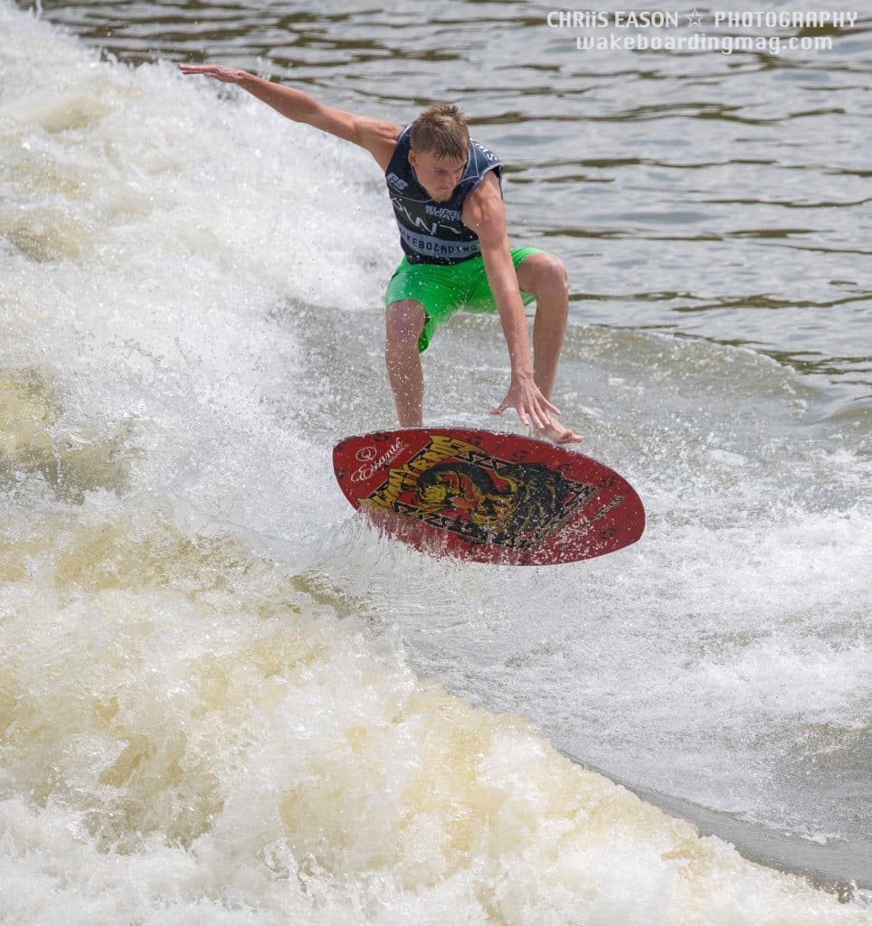 Taylor Swanson won the wakesurf event