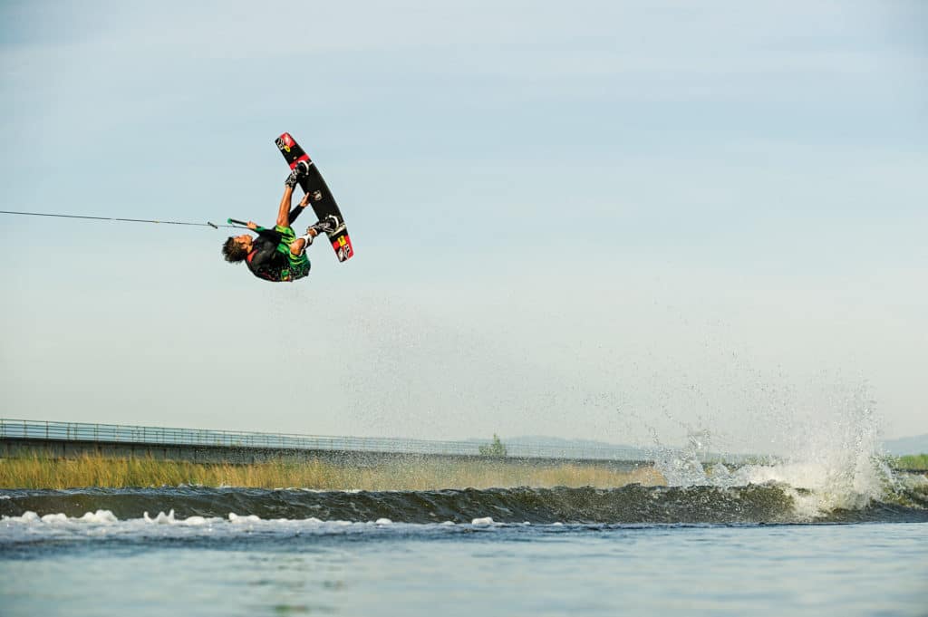 Josh Twelker wakeboarding
