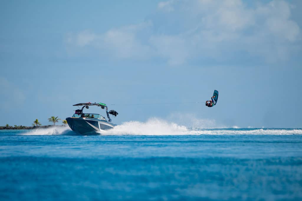 Catching air in Bora Bora