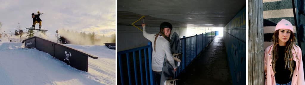 Hannah Mennega snowboarding