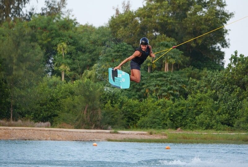 Julia Rick boosting in the park