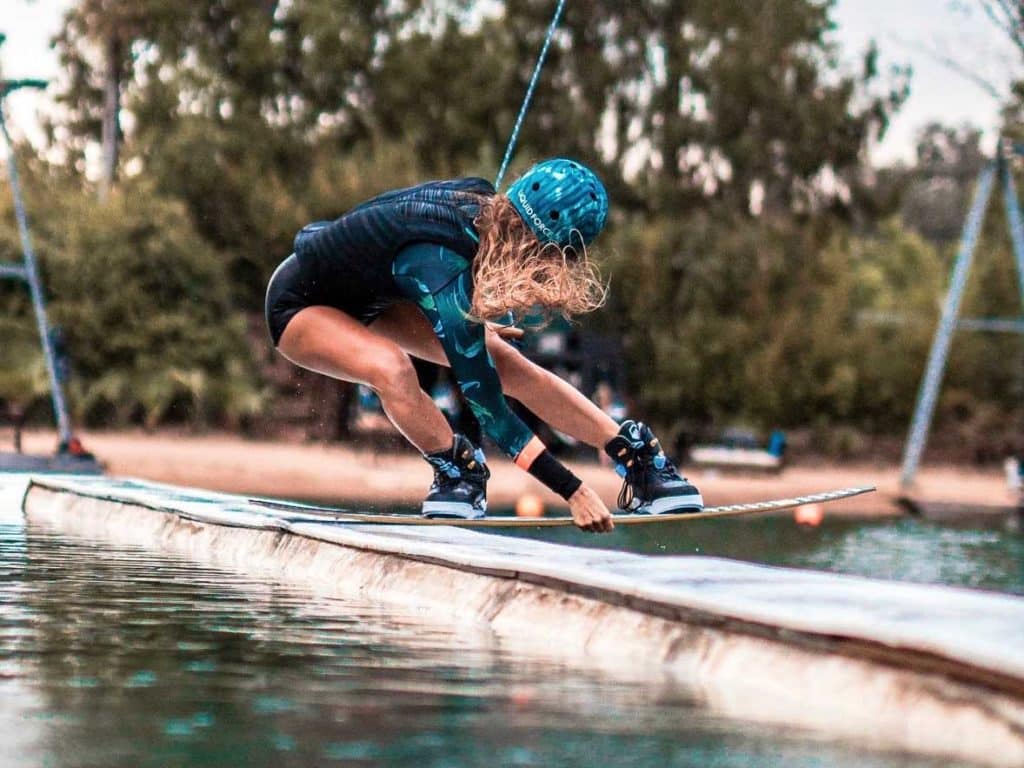 Florencia Medrano wakeboarding.