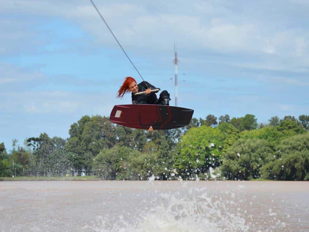 Victoria De Armas wakeboarding.