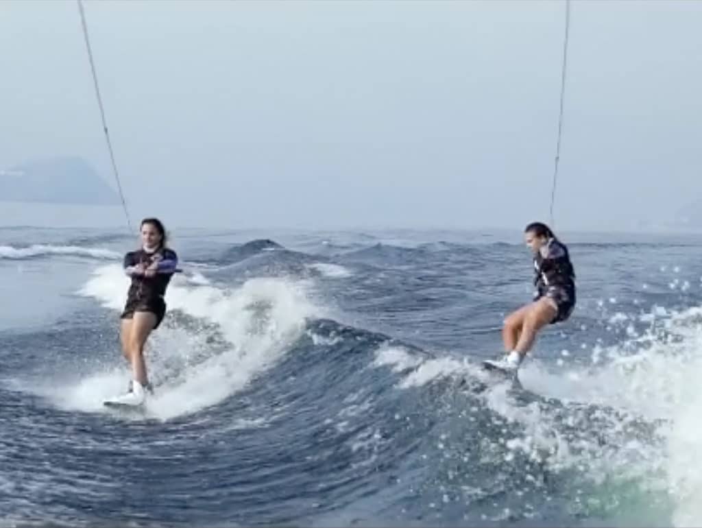 Virag sisters wakeboarding