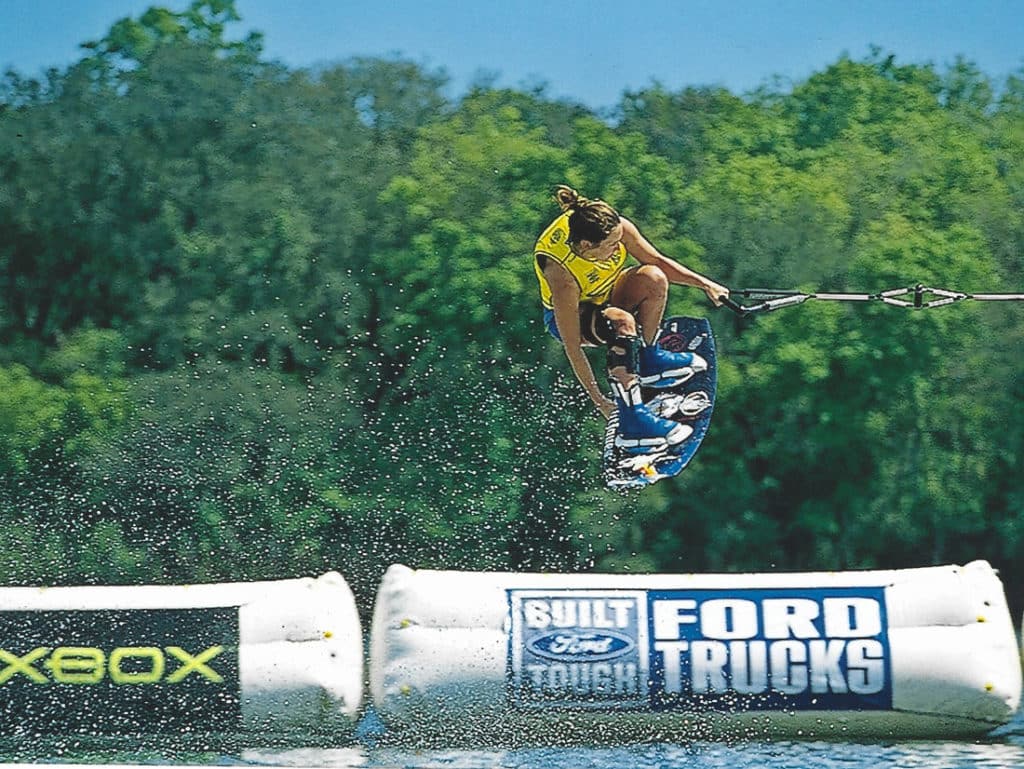 Jaime Necrasson launching air in a contest