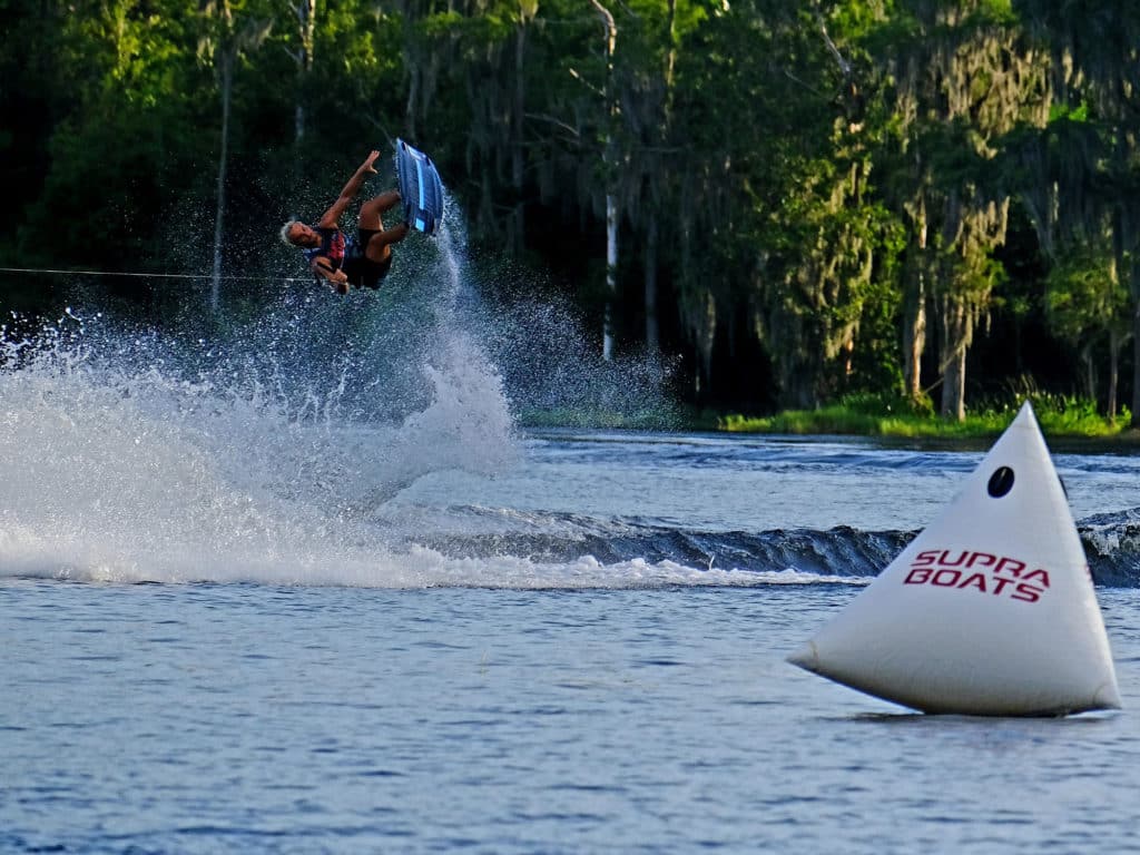 Pulling an experienced wakeboarder