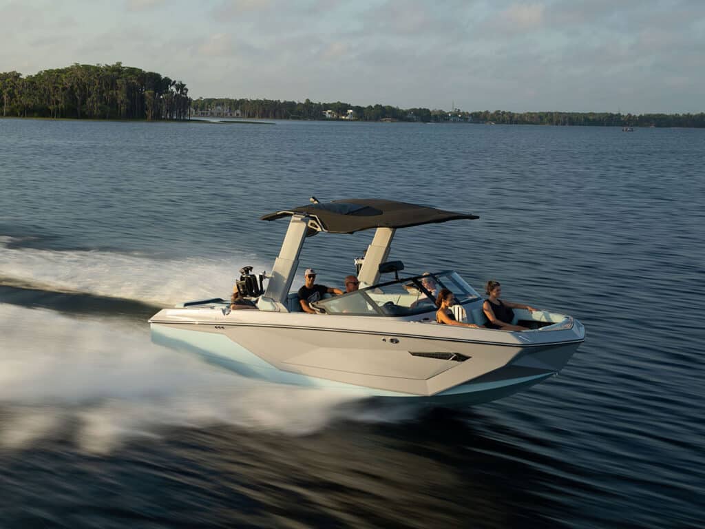 Nautique boat on the lake