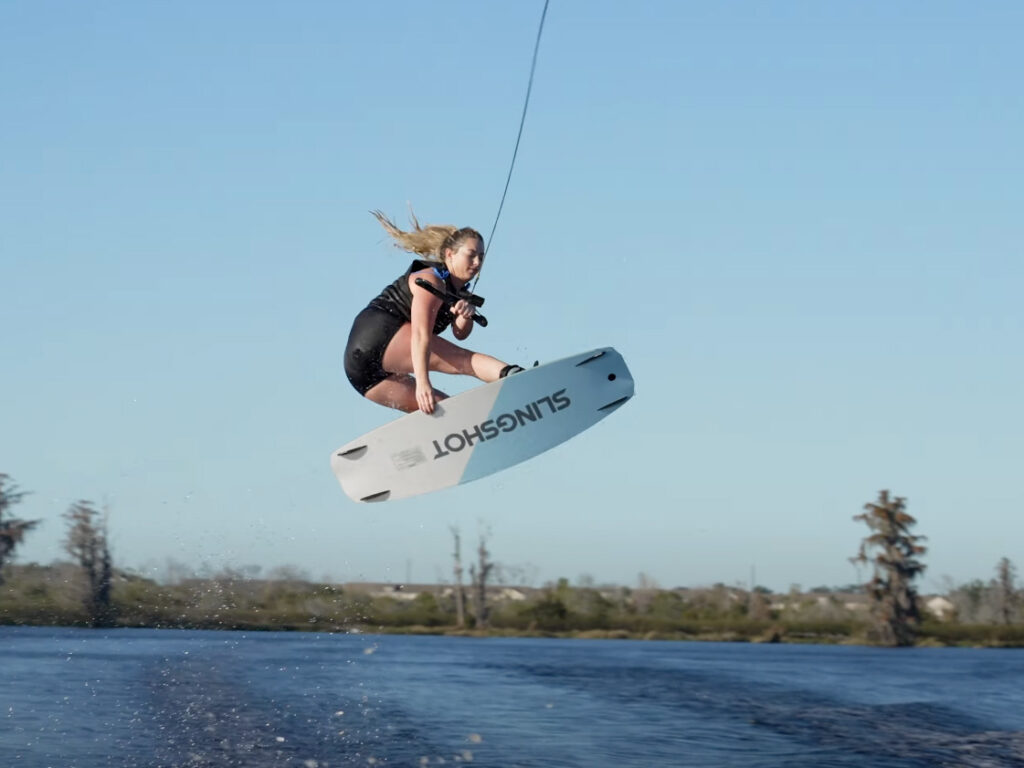 Taylor McCullough boosting off the wake