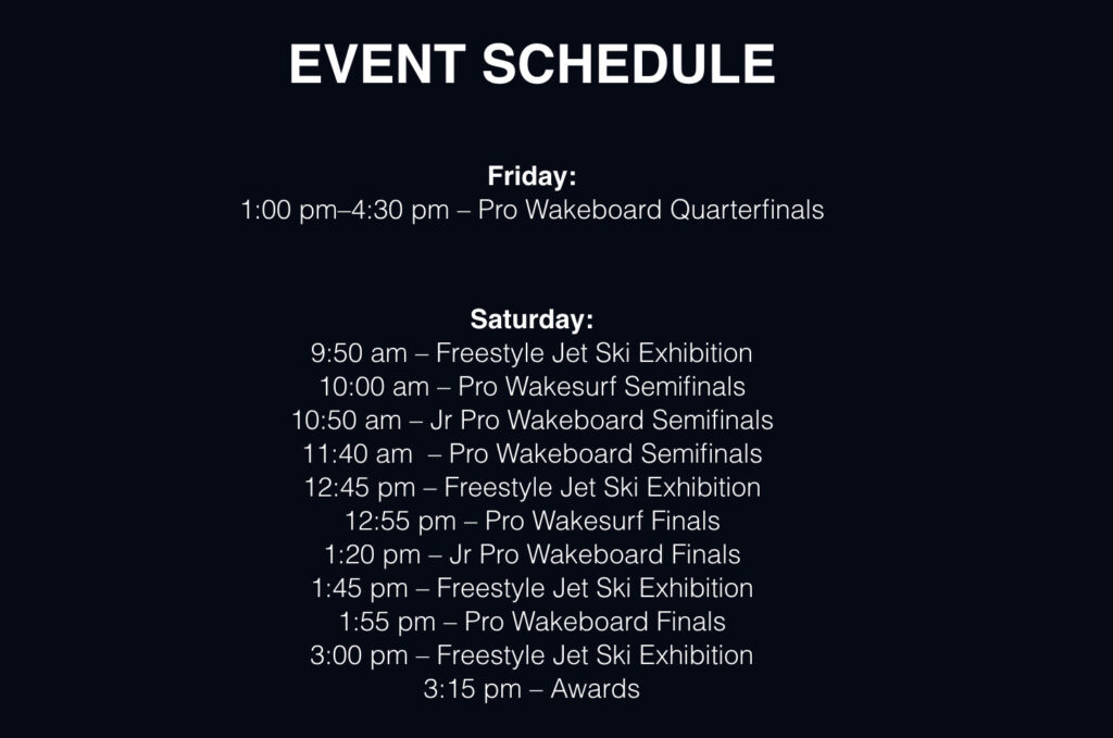 Event schedule PWT Fort Worth