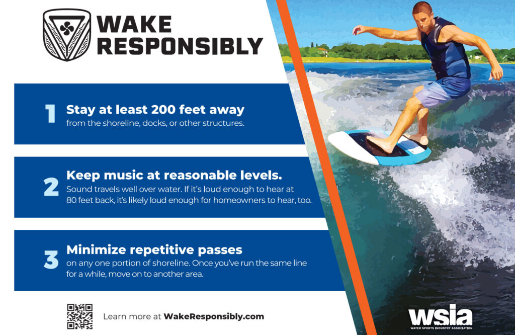 Riding a wakesurf board responsibly