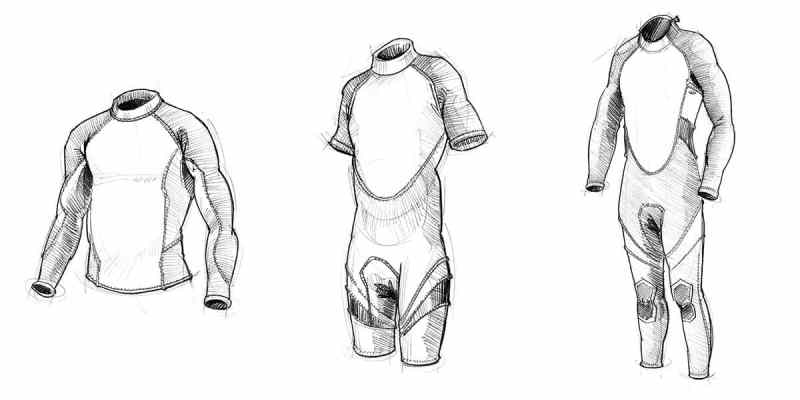 Different types of wetsuits