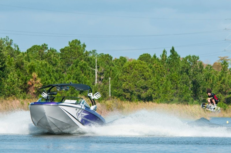 Brandon Thomas behind the Nautique G21