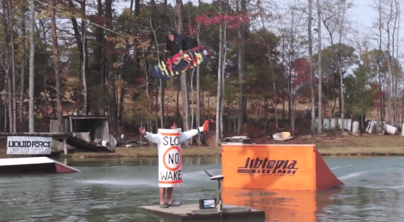 This is Jibtopia Wake Park 2 wakeboarding with Clark Davis and Alex Hamrick
