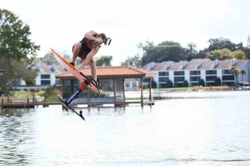 Catching air on the wake foil