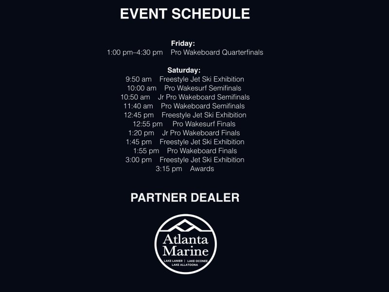 PWT Stop 2 Event Schedule