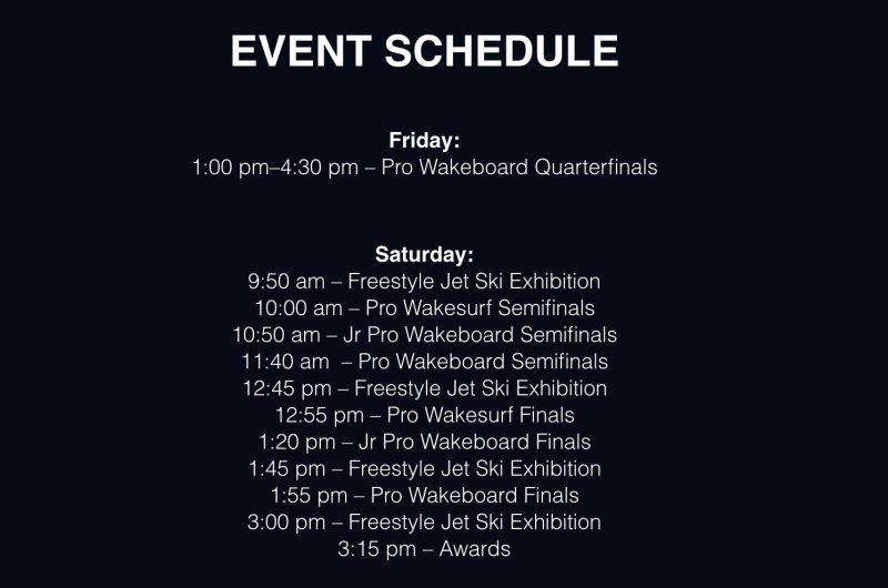 Event schedule PWT Fort Worth