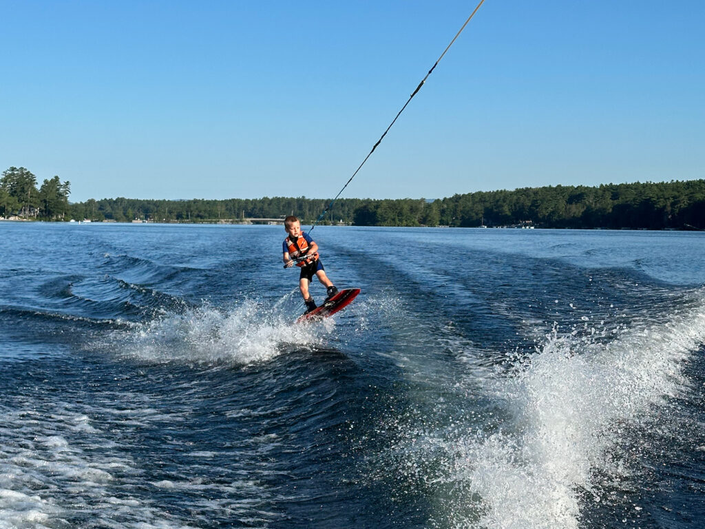 Wakeboarding on a lake