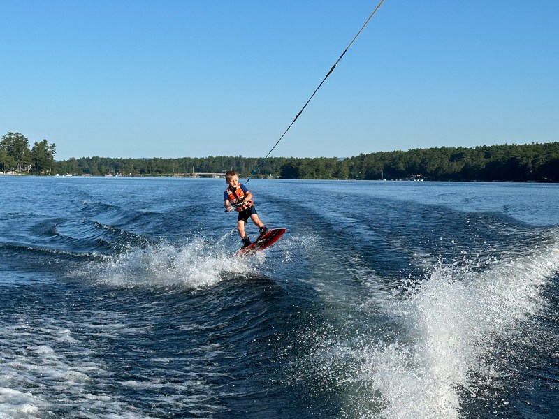 Wakeboarding on a lake