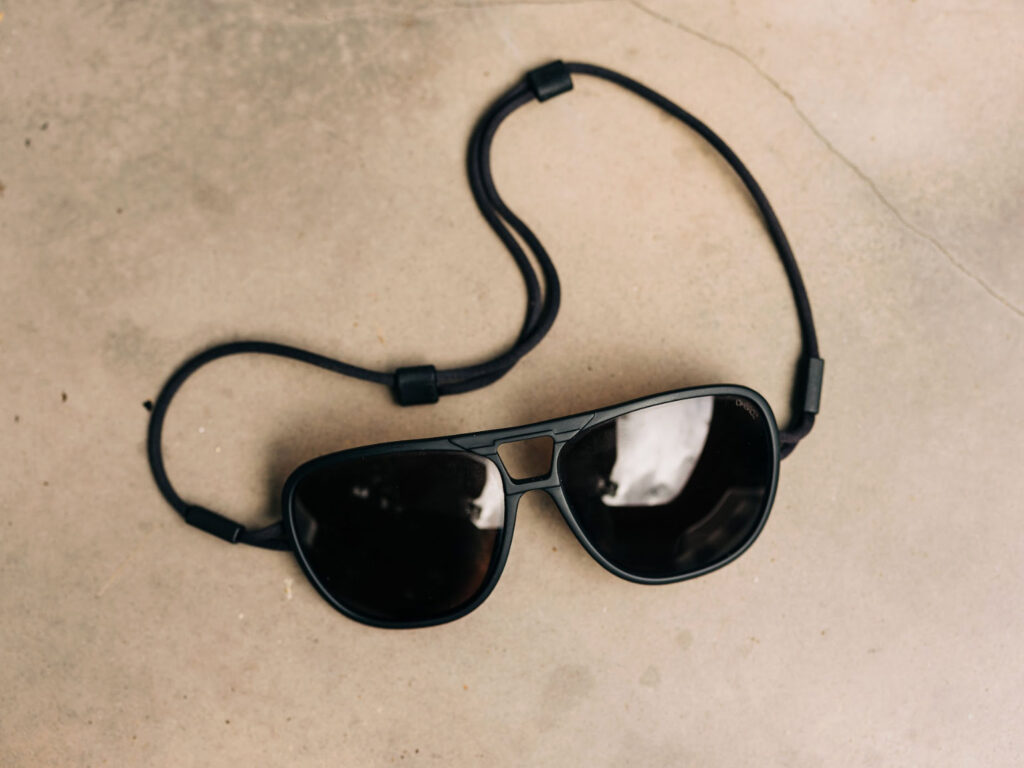 Ombraz sunglasses on a table