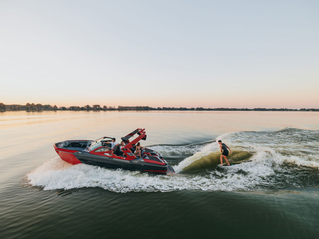 MasterCraft X22 wakesurfing