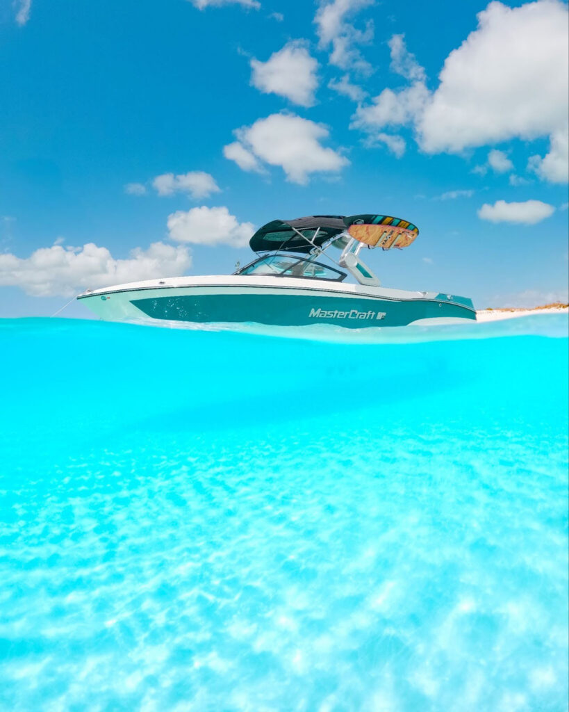 MasterCraft wake boat in the Turks and Caicos