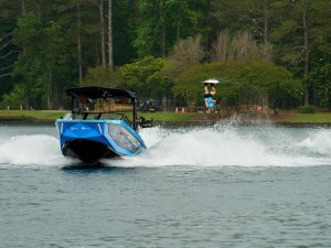 Wakeboarding behind the Team Nautique G23